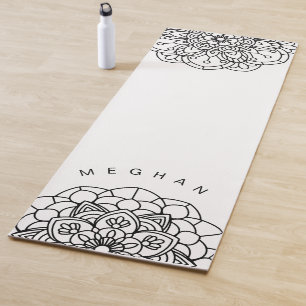 Esterilla De Yoga Mandala monocromática ⎥ monograma yoga mate