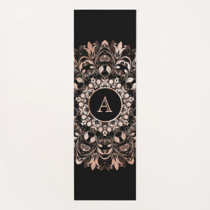 Esterilla De Yoga Mandala monograma de yoga mate dorado negro Rosa