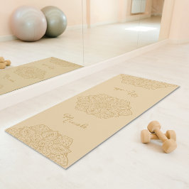 Esterilla De Yoga Mandalá Precioso Beige Con Nombre Personalizado