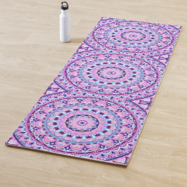 Esterilla De Yoga Mandalá Púrpura Boho Meditación Fitness Vibrante