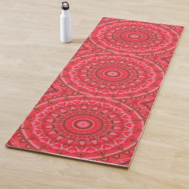 Esterilla De Yoga Mandala Rojo Patrón Completo Boho Cálido Meditació