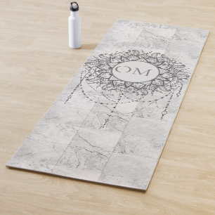Esterilla De Yoga Mandala sobre la Mata de Yoga de Mármol de Plata