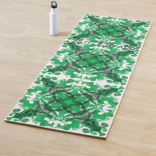 Esterilla De Yoga Mandalá verde abstracto mariposa psicodélica espir