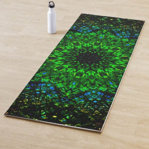 Esterilla De Yoga Mandala verde intensa