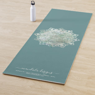 Esterilla De Yoga Mándala verde negro de dos caras