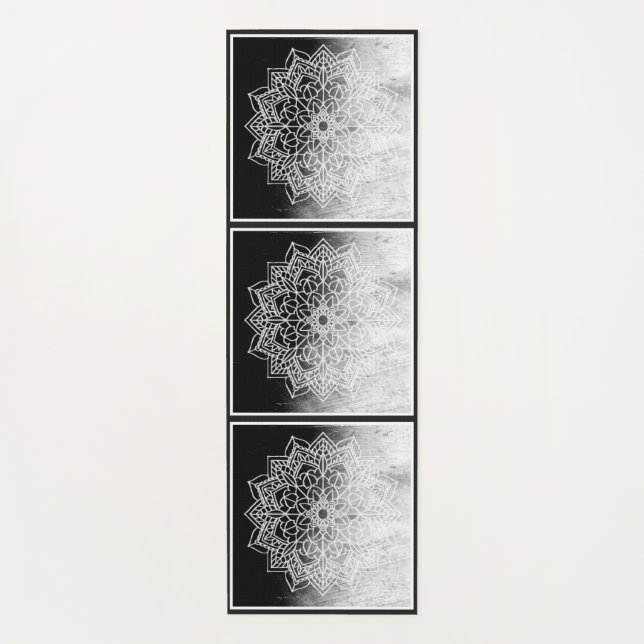 Esterilla De Yoga Mandalá Zen Abstracto Negro Personalizado (Anverso)