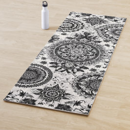 Esterilla De Yoga Mandalas en blanco y negro