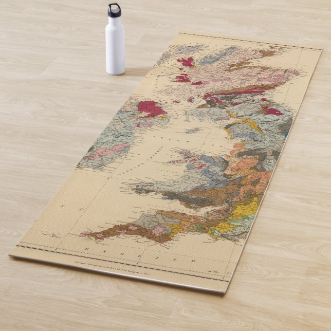 Esterilla De Yoga Mapa geológico, islas británicas (In situ)