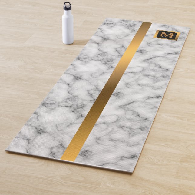 Esterilla De Yoga Marble de oro negro elegante y elegante (In situ)