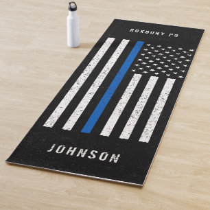 Esterilla De Yoga Marca americana Thin Blue Line Nombre perturbado