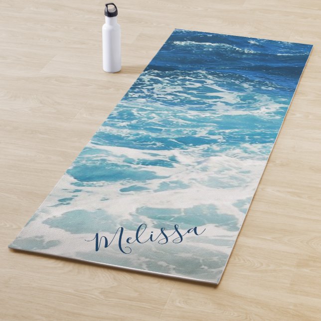 Esterilla De Yoga Mares azules y océanos de olas personalizados (In situ)