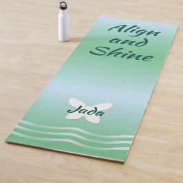 Esterilla De Yoga Mariposa básica con olas - Verdes suaves