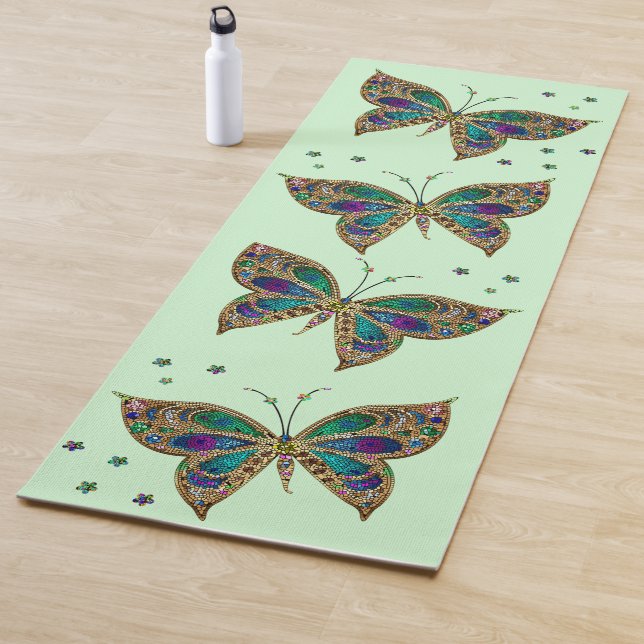 Esterilla De Yoga Mariposa Mosaico Verde (In situ)