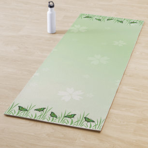 Esterilla De Yoga Mariposa verde sobre verde claro - romántico
