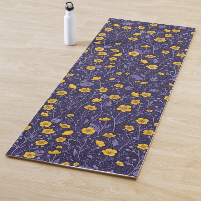 Esterilla De Yoga Mariposas, amarillas y violetas (In situ)