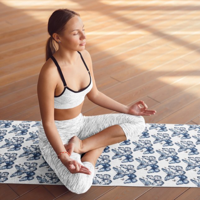 Esterilla De Yoga Mariposas en azul Delft (Subido por el creador)