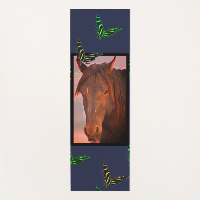 ESTERILLA DE YOGA MARIPOSAS Y CABALLO SALVAJE (Anverso)
