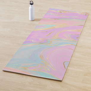 Esterilla De Yoga Mármol Arcoiris Líquido De Oro Rosa