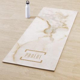 Esterilla De Yoga Mármol con efecto dorado y nombre personalizado mo