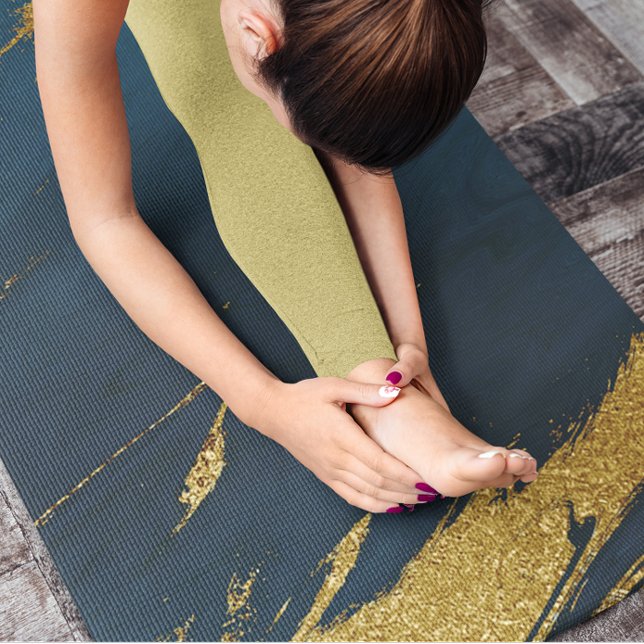 Esterilla De Yoga Mármol de oro Verde azulado moderno (Modern Teal Gold Marble Yoga Mat)