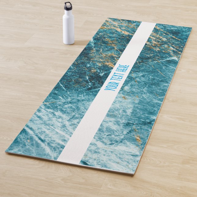 Esterilla De Yoga Mármol dorado azul texturizado yoga mate (In situ)