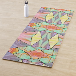 Esterilla De Yoga Mármol Líquido Geométrico Abstracto Pastel