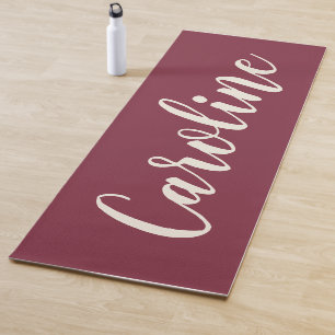 Esterilla De Yoga Marrón de nombres personalizados de caligrafía min