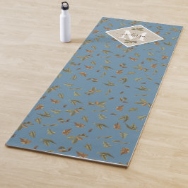 Esterilla De Yoga Marrón ruidoso y azul turbulento deja monogramado