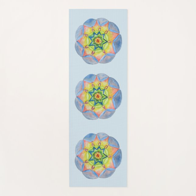 Esterilla De Yoga Masa de yoga azul de Mandala (Anverso)
