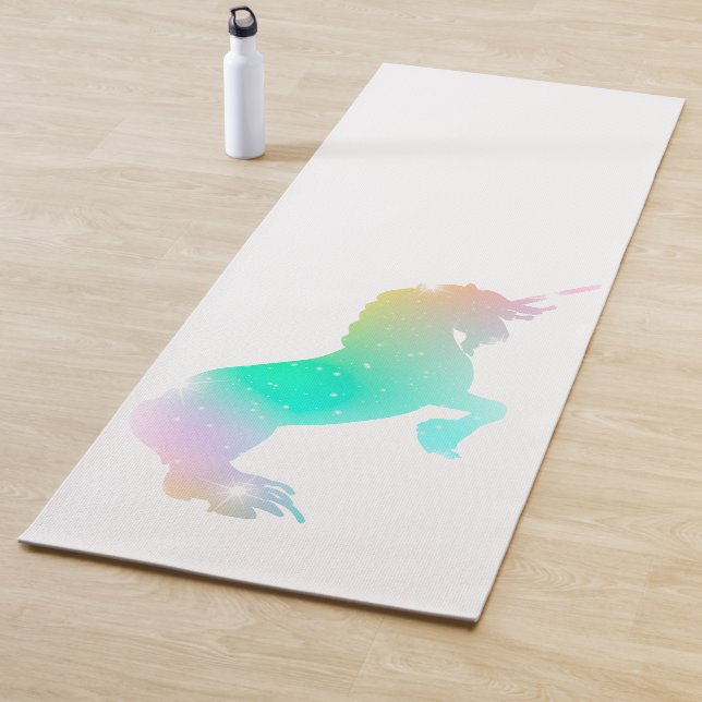 Esterilla De Yoga Masa de yoga blanca Rainbow Magic Unicorn (In situ)
