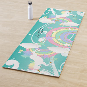 Esterilla De Yoga Masa de yoga de unicornio Verde azulado con arco i