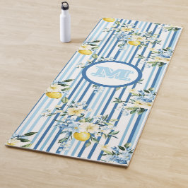 Esterilla De Yoga Matas de yoga de limón floral monogramado personal