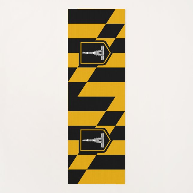 Esterilla De Yoga Mates patrióticos de yoga con bandera de Baltimore (Anverso)