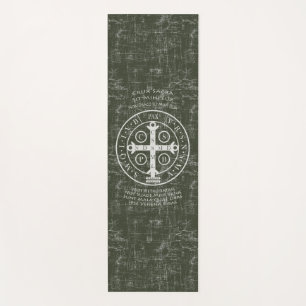 Esterilla De Yoga Medalla de San Benedicto con oración latina