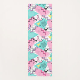 Esterilla De Yoga Memphis de 80's Turquesa rosa activo