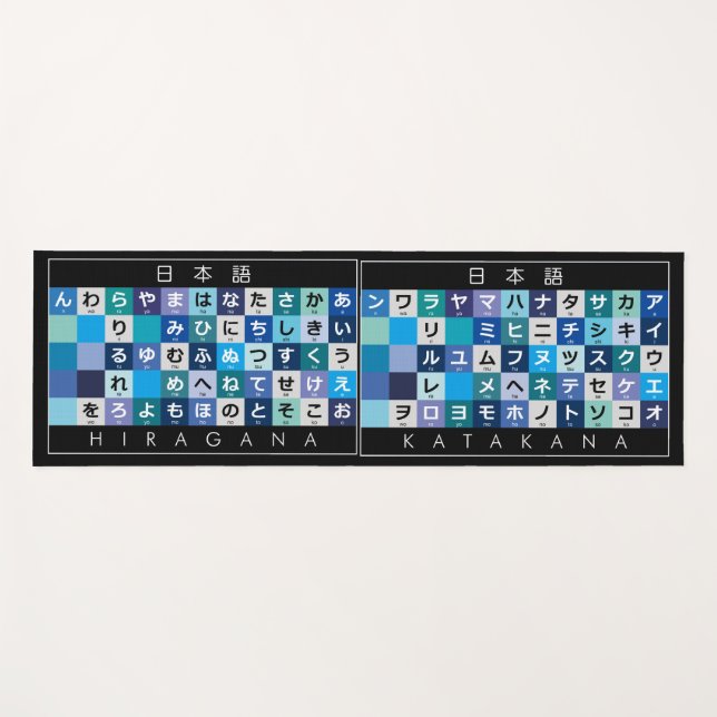 Esterilla De Yoga Mesa Hiragana y Katakana japonesa (Anverso (horizontal))