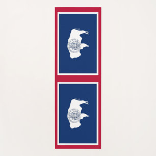 Esterilla De Yoga Metas patrióticas de yoga con bandera de Wyoming U