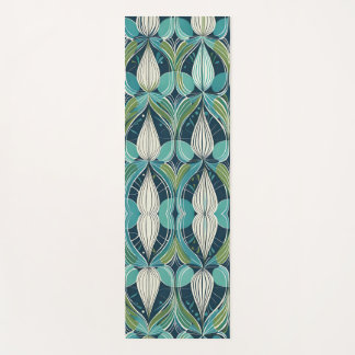Esterilla De Yoga Mid Century Atomic Drops Blue Green Pattern