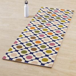 Esterilla De Yoga Mid Century Modern | Retro Pop Flower Mosaic