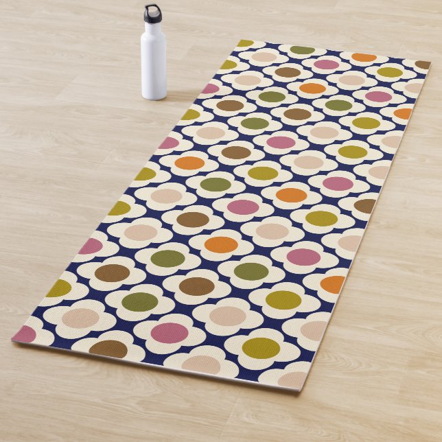 Esterilla De Yoga  Mid Century Modern | Retro Pop Flower Mosaic (In situ)