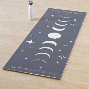 Esterilla De Yoga Minimal Azul Marino Lunar Yoga Fases de la Luna