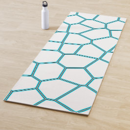 Esterilla De Yoga Minimalismo Resumen Células blancas color turquesa
