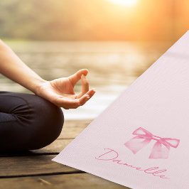 Esterilla De Yoga Minimalist Pastel Pink Bow Exercise