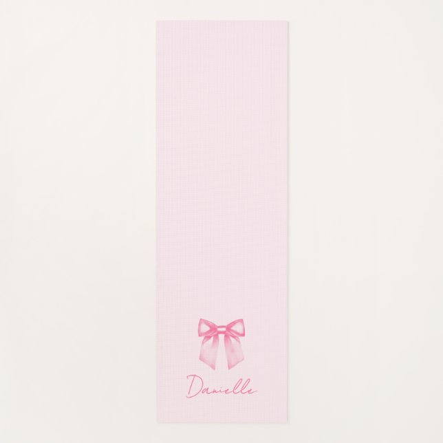 Esterilla De Yoga Minimalist Pastel Pink Bow Exercise (Anverso)