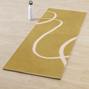 Esterilla De Yoga Minimalista arte abstracto moderno en oro amarillo