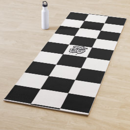 Esterilla De Yoga Minimalista Retro Cuadrillé – Streetwear Monocromo