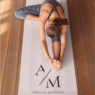 Esterilla De Yoga Mínimo Pastel Rosa Inicial y Personalizado