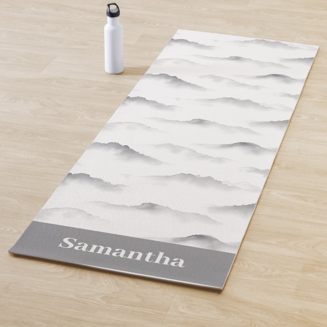 Esterilla De Yoga Misty Brushstroke Texture Zen Ink (In situ)