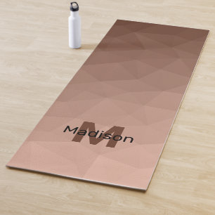 Esterilla De Yoga Mocha Patrón de malla geométrica marrón Monograma