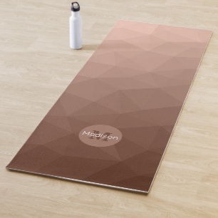 Esterilla De Yoga Mocha Patrón de malla geométrica marrón Monograma